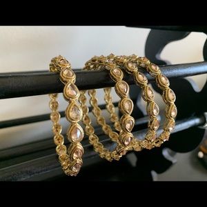 Antique gold and champagne crystal bangles